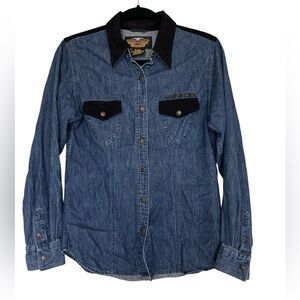 HARLEY DAVIDSON Denim Shirt Women’s Size Small